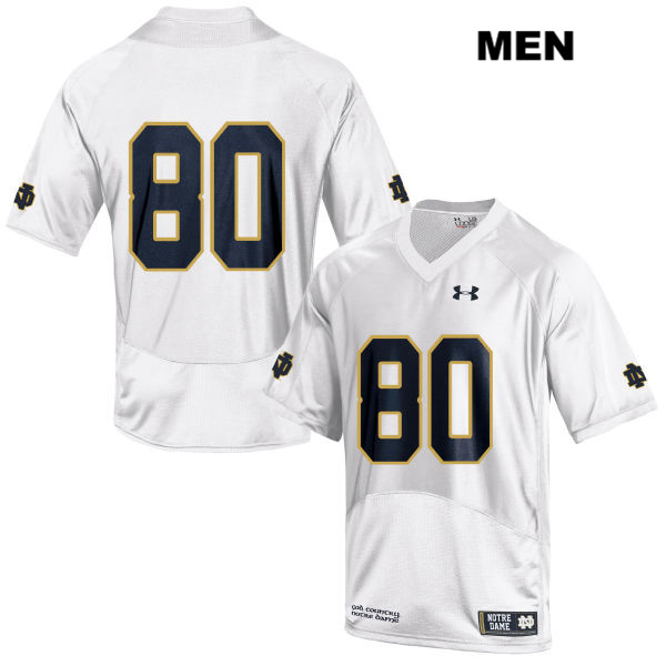 Men's NCAA Notre Dame Fighting Irish #80 Micah Jones Stitched College Under Armour Authentic White No Name Football Jersey CE10K15GY